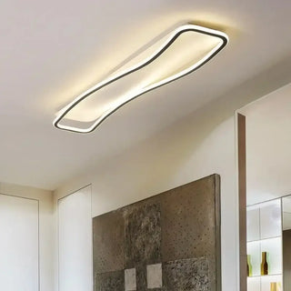 JOLITEDA LED Modern Wavy Black Ceiling Light