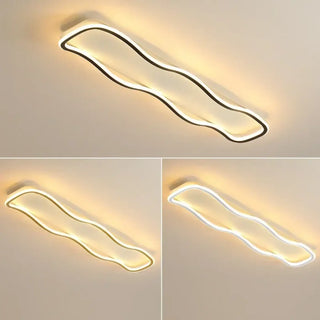 JOLITEDA LED Modern Wavy Black Ceiling Light