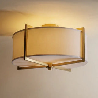 BAJINA Modern Gold Ceiling Fixture – Metal Daylight White Diffuser Light