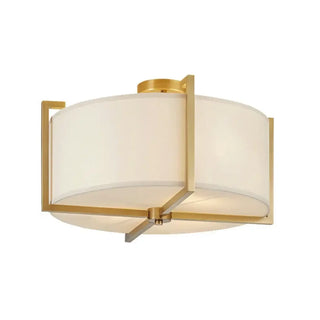 BAJINA Daylight White Gold Ceiling Light – Modern Metal Diffuser Fixture