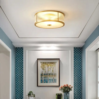 SOTYGER Modern Striped Glass and Gilded Ceiling Light – Glamorous Fixture