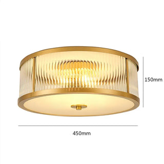 SOTYGER Gilded Ceiling Light – Striped Glass Modern Luxury Profile