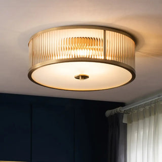 SOTYGER Striped Glass Ceiling Light – Gilded Accent Glamour Detail