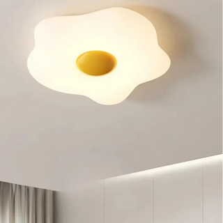 COTIONS Fried Egg Design Ceiling Light – White and Yellow Original Fixture