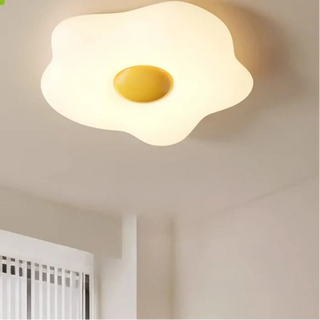 COTIONS Fried Egg Design Ceiling Light – White and Yellow Original Fixture