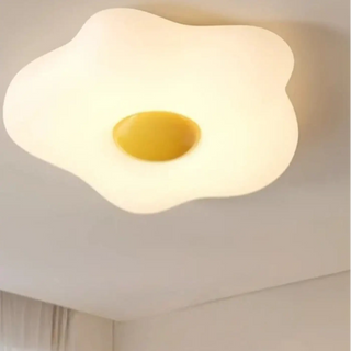 COTIONS Fried Egg Design Ceiling Light – White and Yellow Original Fixture