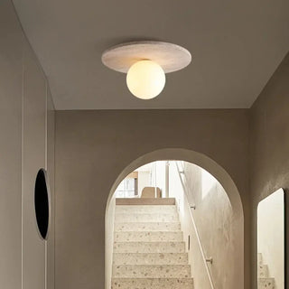 BOSA Modern Natural Stone Ceiling Light – Globe Glass Contemporary Fixture