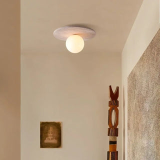 BOSA Globe Glass Stone Ceiling Fixture – Modern Contemporary Natural Light