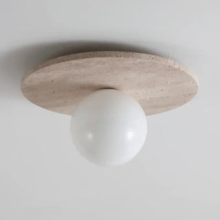 BOSA Stone Globe Modern Ceiling Fixture – Contemporary Natural Glass Light