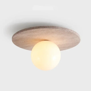 BOSA Contemporary Globe Stone Ceiling Light – Modern Natural Glass Fixture