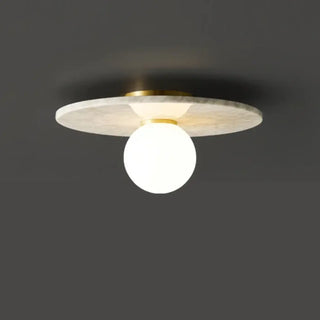 SONILA Elegant Ceiling Light – Green Stone Opaline Glass Close-Up