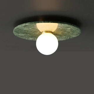 SONILA Natural Ceiling Light – Green Stone Glass Room Setting Interior