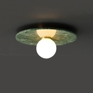 SONILA Green Stone and Opaline Glass Ceiling Light – Natural Elegant Fixture