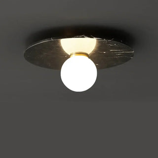 SONILA Ceiling Light – Opaline Glass Green Stone Profile View