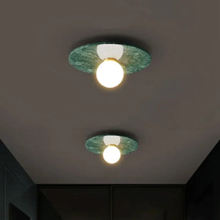 SONILA Elegant Ceiling Light – Green Stone Opaline Organic Setting