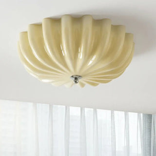 RESIN Wavy Ceiling Light – Cream White Resin Sculptural Detail