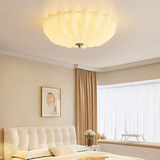 RESIN Modern Ceiling Light – Organic Wavy Resin Form Room Setting