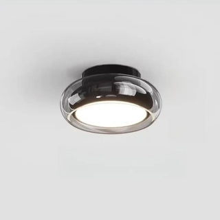 CORINE Retro Amber Glass Ceiling Light – Red Base Vintage Designer Fixture