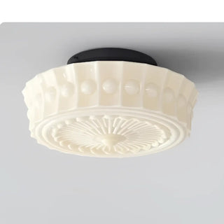 FUTURIS Retro Sculpted White Glass Ceiling Light