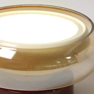 IRANIA Round Amber Glass Retro Ceiling Light