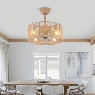 ROTIM Rattan Ceiling Light – Organic Braid Texture Profile View