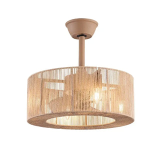 ROTIM Natural Rattan Ceiling Light – Braided Form Warm Interior Setting