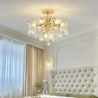 LUTRI Gold Crystal Classic Chic Ceiling Light