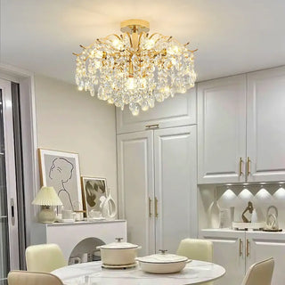 LUTRI Gold Crystal Classic Chic Ceiling Light