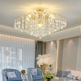 LUTRI Gold Crystal Classic Chic Ceiling Light