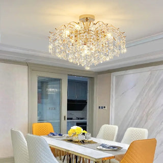 LUTRI Gold Crystal Classic Chic Ceiling Light