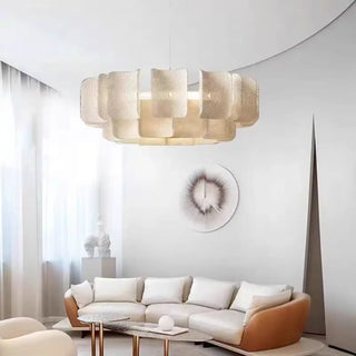 Elegant floral gold pendant light, modern petal ceiling hanging fixture