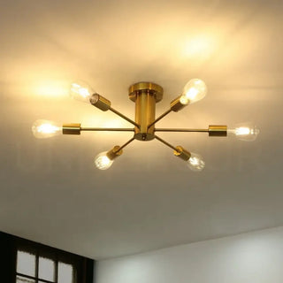 DOLE Gold Industrial Style Visible Bulbs Ceiling Light – view 4