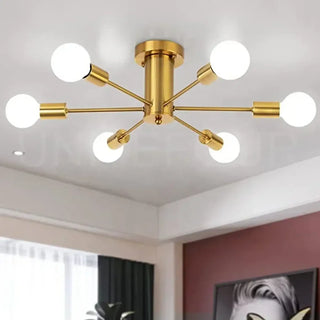 DOLE Gold Industrial Style Visible Bulbs Ceiling Light – view 2