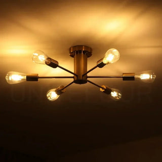 DOLE Gold Industrial Style Visible Bulbs Ceiling Light – view 3