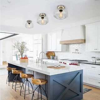 AISILE Contemporary Gilded Glass Ceiling Fixture – Modern Elegant Light