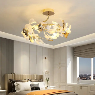 LEUIFFE Gilded Leaves Floral Modern Chic Ceiling Light