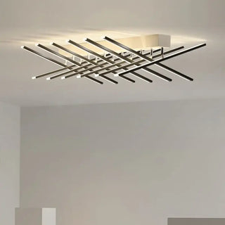 TRENAH Graphic LED Black Crossed Rods Modern Ceiling Light – view 3