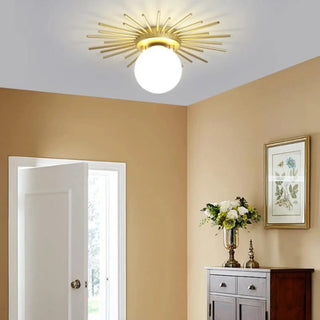 SUNNY Golden Brass Ceiling Light – Warm Luxurious Contemporary Fixture