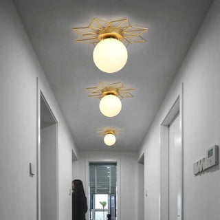 SUNNY Warm Ceiling Light – Golden Brass Room Setting Interior