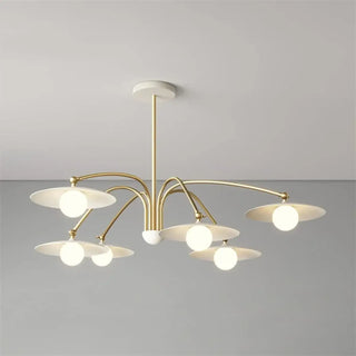 RES Art Deco Ceiling Light – White Gold Pivoting Arms Detail