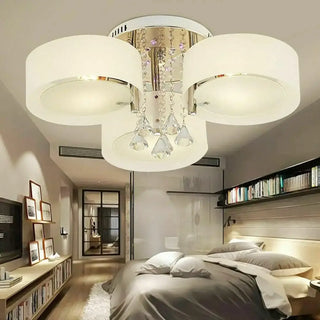 LASTI LED White Crystal Adorned Ceiling Light