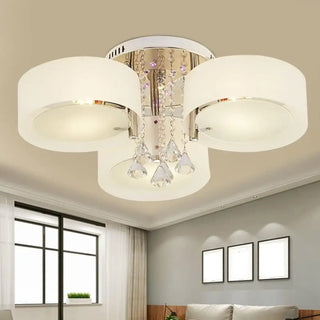LASTI LED White Crystal Adorned Ceiling Light
