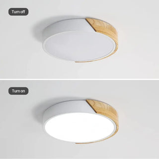 KOLOKI LED Wood and White Scandinavian Elegant Ceiling Light
