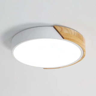 KOLOKI LED Wood and White Scandinavian Elegant Ceiling Light