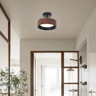 DUTURIO LED Natural Wood and Metal Elegant Ceiling Light – Contemporary Fixture