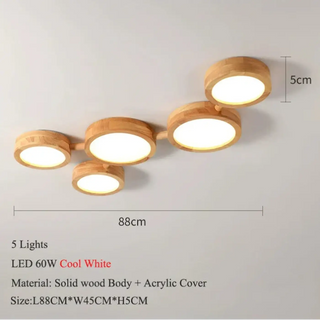 ENJOLA LED Wood Scandinavian Multi-Spot Ceiling Light – Nordic Contemporary Fixture