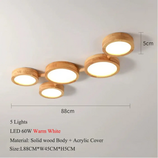 ENJOLA LED Wood Scandinavian Multi-Spot Ceiling Light – Nordic Contemporary Fixture