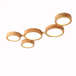 ENJOLA LED Wood Scandinavian Multi-Spot Ceiling Light – Nordic Contemporary Fixture