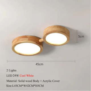 ENJOLA LED Wood Scandinavian Multi-Spot Ceiling Light – Nordic Contemporary Fixture