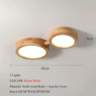 ENJOLA LED Wood Scandinavian Multi-Spot Ceiling Light – Nordic Contemporary Fixture